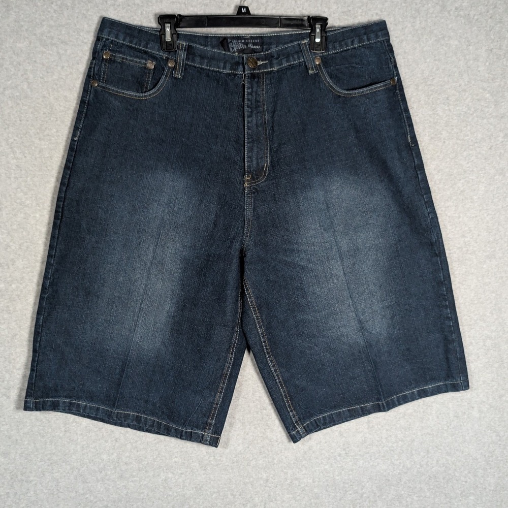 Brooklyn Xpress Denim Shorts Mens 44 Blue Baggy Y2K Streetwear Hip Hop Retro 90s